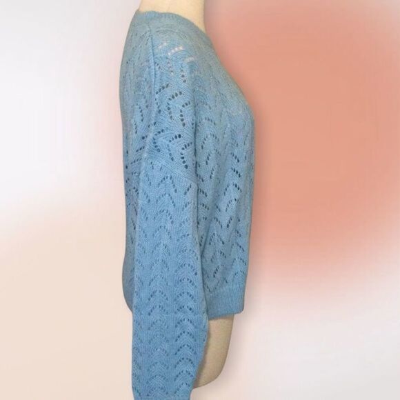 Divided by H&M Baby Blue Open Weave‎ Crew Neck Sweater S NWT - Picture 5 of 10